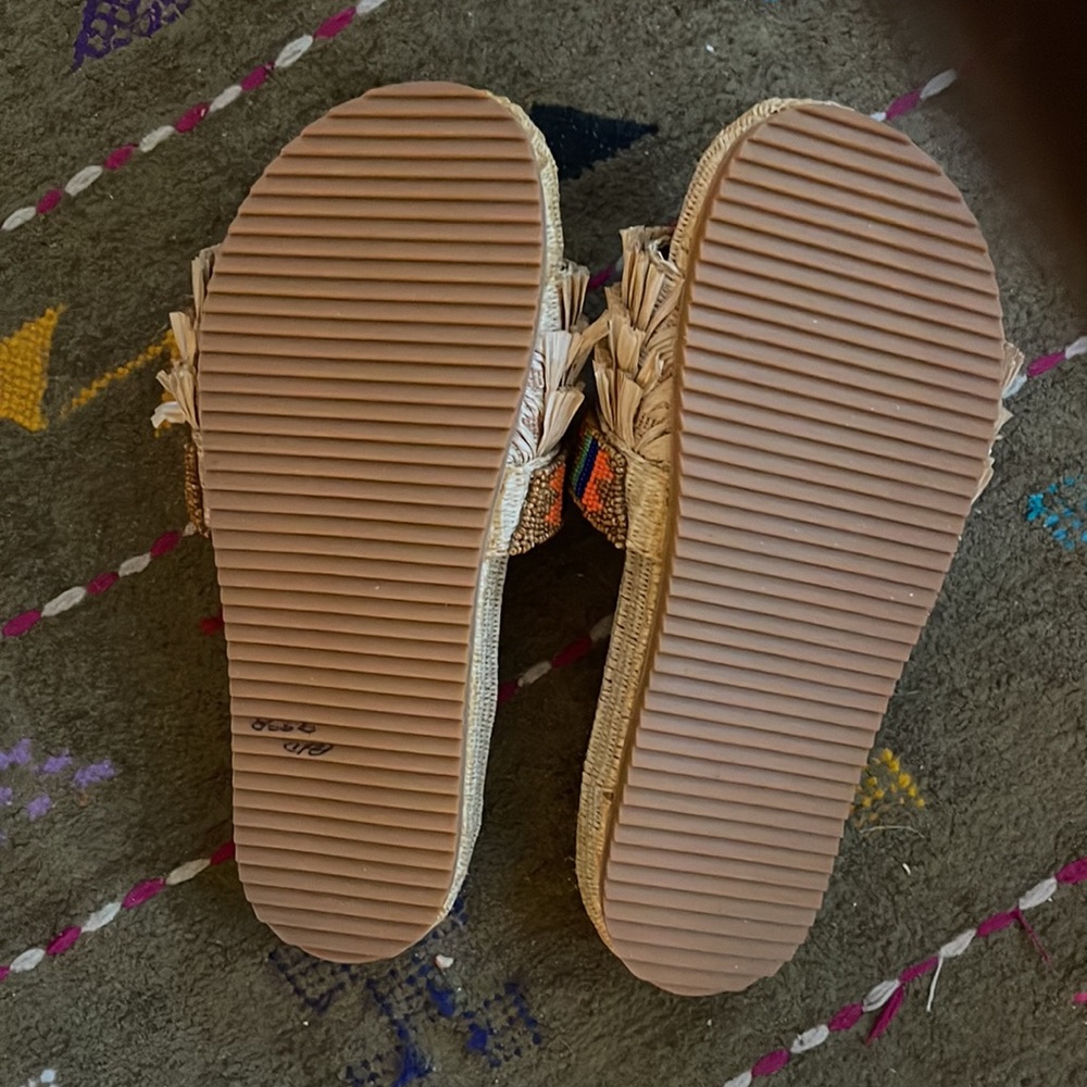 Farm Rio Beaded Fringe Slide Sandal - EUC - Picture 3 of 4